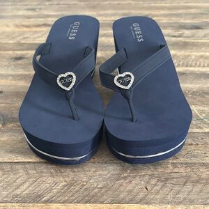 GUESS Women's Blue Wedge Sandals